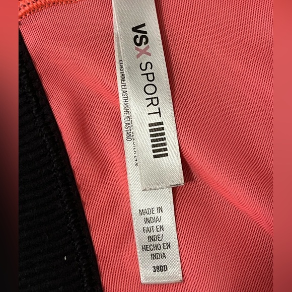 Victoria Secret Sport Black and Pink Zipper Front Sports Bra, 38DD - Picture 7 of 7